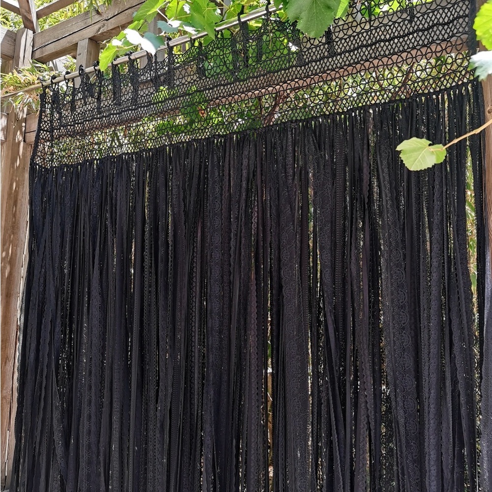 Black Rag Garland Curtains or back drop